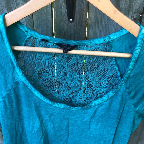 Guess Teal Lace XS T-shirt - Picture 8 of 14